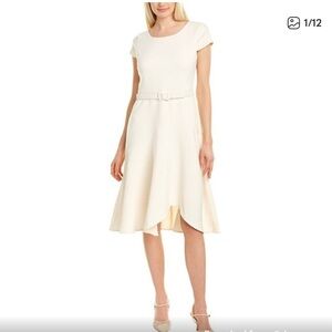 Cecelia A-Line Cream Cap Sleeve Dress